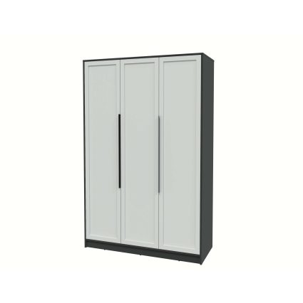 Шкаф распашной Тренд КТ-Ш3 (Антрацит ЛДСП/ Грэй ЛМДФ) Ш1360 В2128 Г547